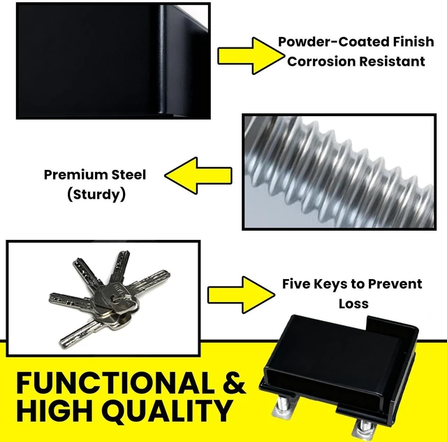 Alt view image 11 of 14 - Shipping Container Lock Box, Black | Heavy Duty, Bolt-on Security, Includes Padlock & 5 Keys, Protection Device