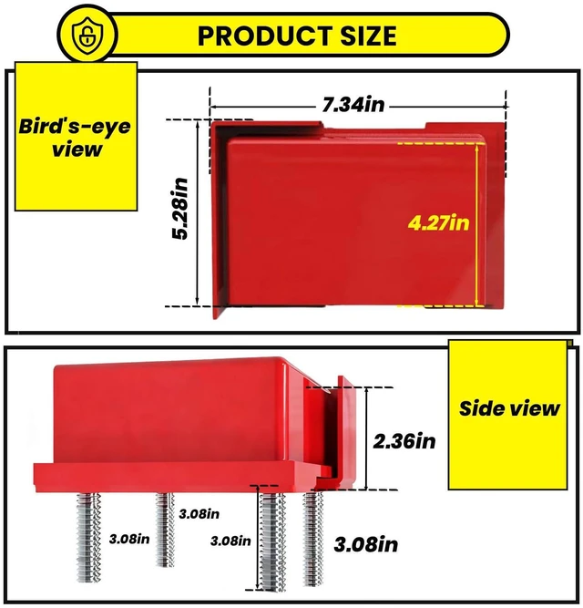 Alt view image 9 of 14 - Shipping Container Lock Box, Red | Heavy Duty, Bolt-on Security, Includes Padlock & 5 Keys, Protection Device