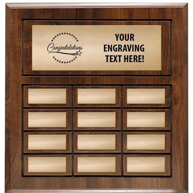 Alt view image 4 of 6 - Personalized Congratulations Perpetual Plaque, 12" x 12 1/2" Recognition Plaque Award