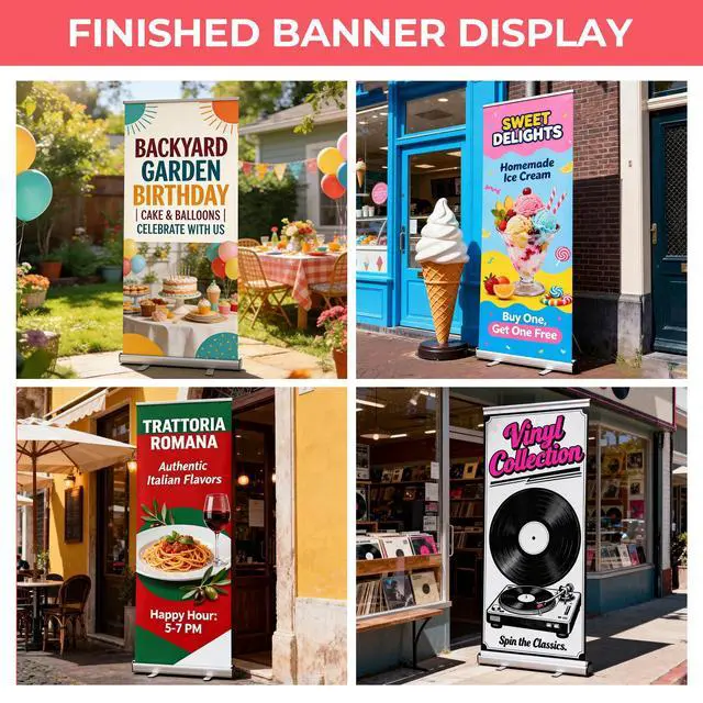 Alt view image 11 of 14 - Custom Retractable Banner with Aluminum Silver Stand, Frame Portable with Travel Bag for Business Advertising, Wedding Events, Indoor,Outdoor
