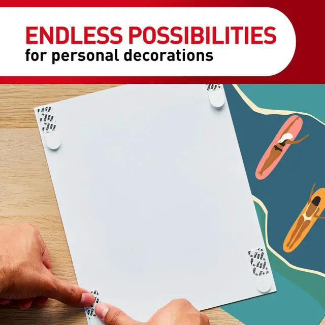 Alt view image 14 of 14 - Poster Hanging Strips, Small, White, Indoor Use, 64-Strips, Decorate Damage-Free