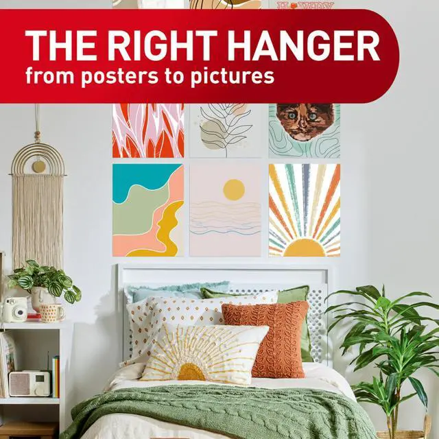 Alt view image 12 of 14 - Poster Hanging Strips, Small, White, Indoor Use, 64-Strips, Decorate Damage-Free