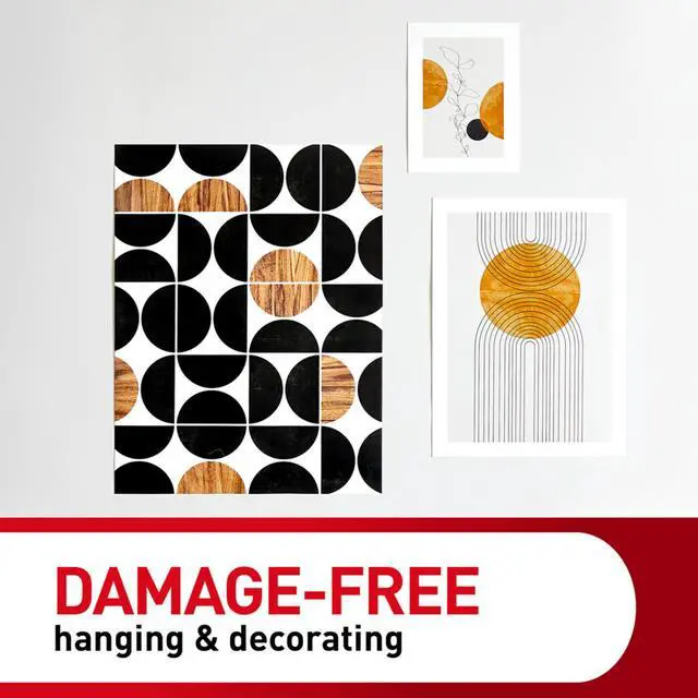 Alt view image 13 of 14 - Poster Hanging Strips, Small, White, Indoor Use, 64-Strips, Decorate Damage-Free