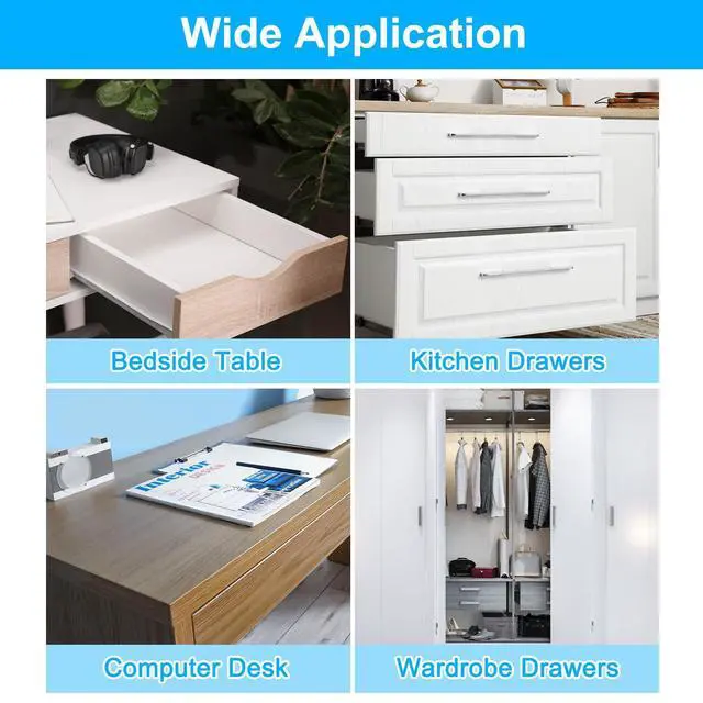 Alt view image 14 of 14 - 1 Pair Drawer Slides, 22 Inch Drawer Slide Heavy Duty Side Bottom Mount Drawer Glides Replacement for Cabinet Dresser Drawers