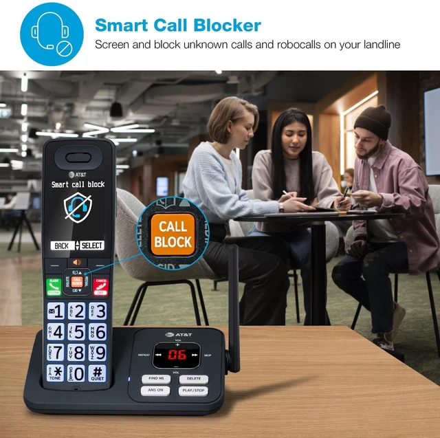 Alt view image 9 of 14 - DECT 6.0 Cordless Phone Smart Call Blocker, Bluetooth Connect to Cell, Answering Machine, 2.4" Color Display, Big Buttons | BL108