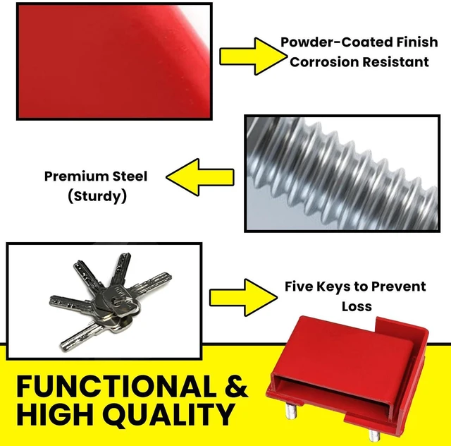 Alt view image 11 of 14 - Shipping Container Lock Box, Red | Heavy Duty, Bolt-on Security, Includes Padlock & 5 Keys, Protection Device