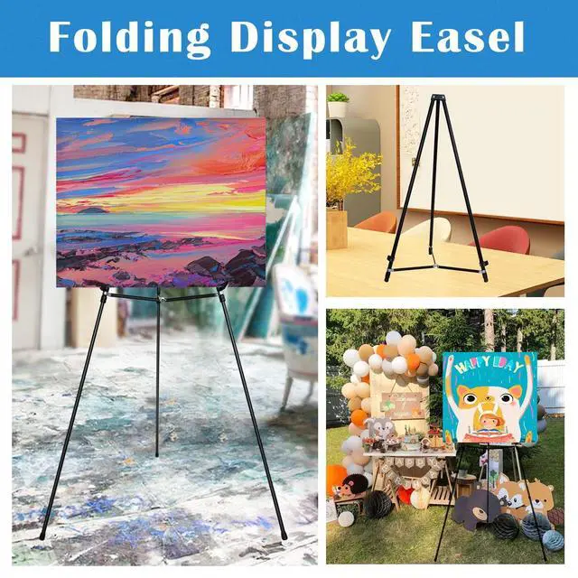 Alt view image 11 of 12 - 70" Adjustable Aluminum Display Easel Stand, Holds 20 lbs | Versatile Tripod Easel for Artistic Presentations, Lightweight and Sturdy for Art Shows, Exhibitions, and Studios,2 Pack