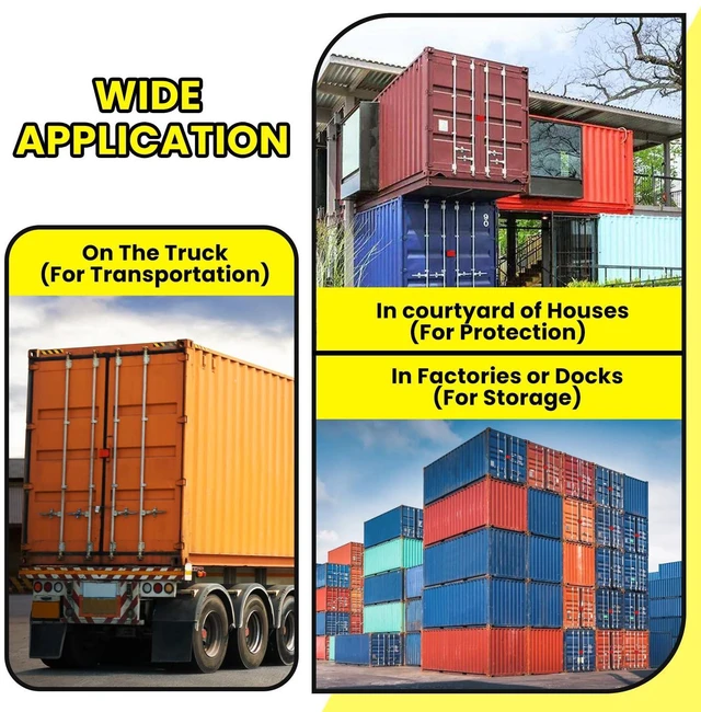 Alt view image 13 of 14 - Shipping Container Lock Box, Red | Heavy Duty, Bolt-on Security, Includes Padlock & 5 Keys, Protection Device