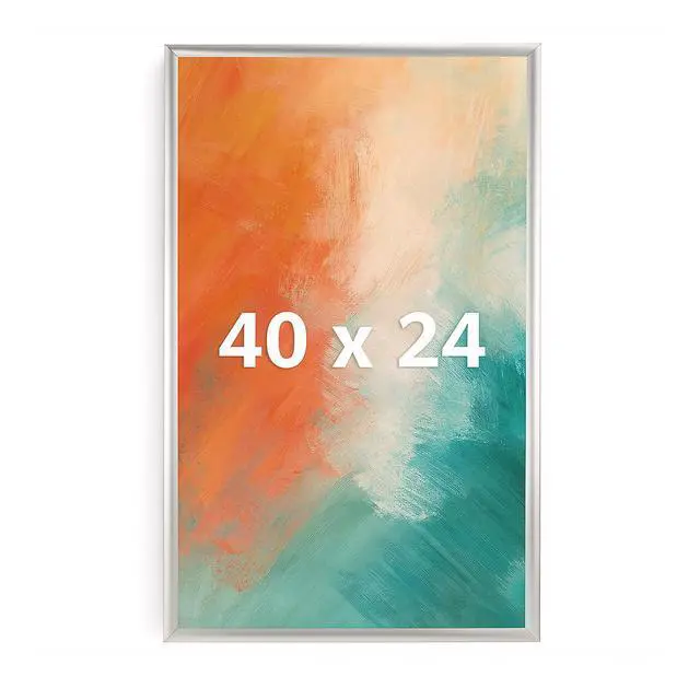 Alt view image 7 of 12 - Silver Snap Poster Frame 40 x 24 Inch Heavy Duty Aluminum with Clear Gloss Overlay with Mounting Hardware Includes 4 Mounting Screws and Drywall Anchors