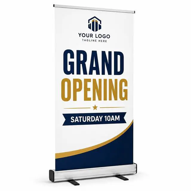 Alt view image 8 of 14 - Retractable Banner Stand Base 33.5x80, Portable Aluminum Roll Up Banner Display Stand with Support Pole & Carry Bag for Trade Shows, Events & Business Displays, Stand Only