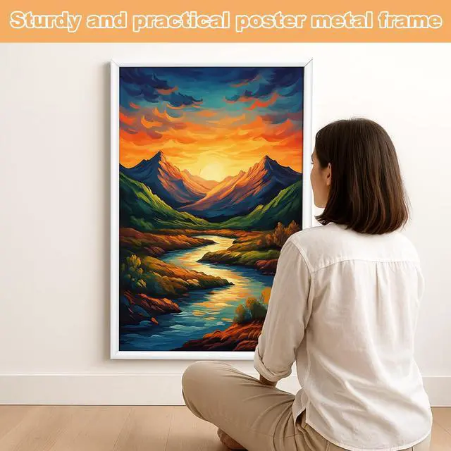 Alt view image 8 of 12 - Silver Snap Poster Frame 40 x 24 Inch Heavy Duty Aluminum with Clear Gloss Overlay with Mounting Hardware Includes 4 Mounting Screws and Drywall Anchors