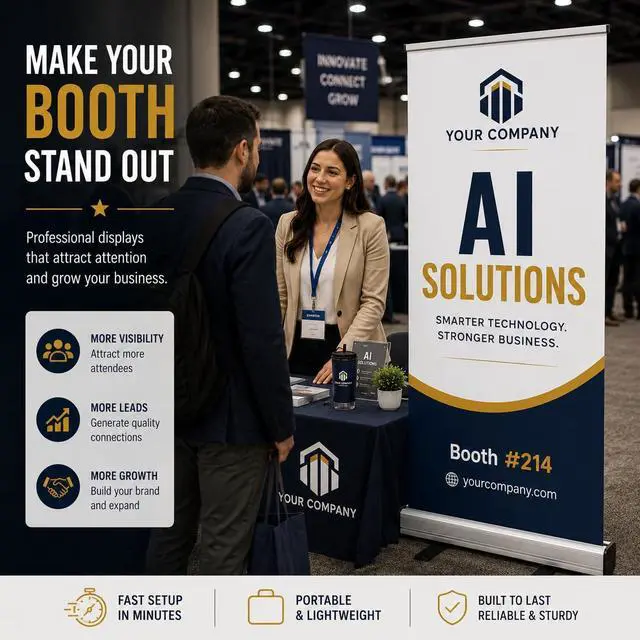 Alt view image 11 of 14 - Retractable Banner Stand Base 33.5x80, Portable Aluminum Roll Up Banner Display Stand with Support Pole & Carry Bag for Trade Shows, Events & Business Displays, Stand Only