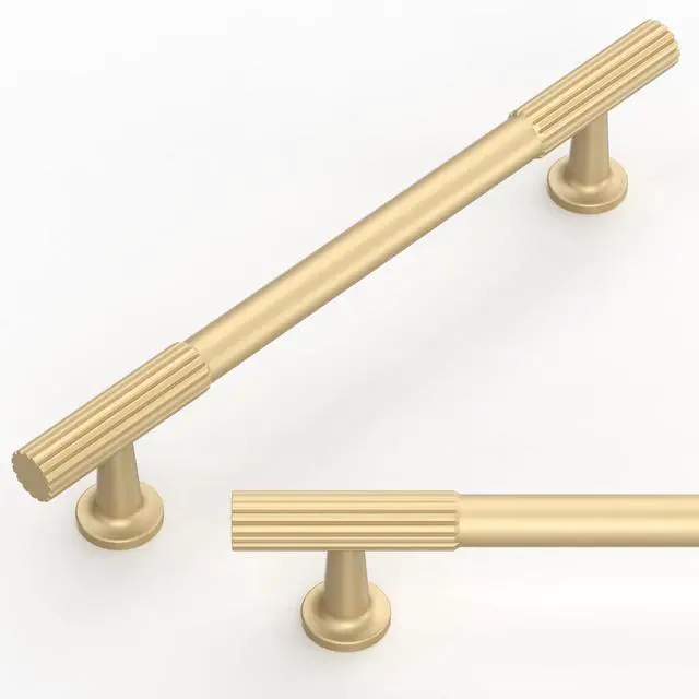 Alt view image 7 of 12 - 10 Pack Brushed Gold Cabinet Pulls 5 Inch(128mm) Kitchen Cabinet Handles Cabinet Hardware for Drawer Pulls