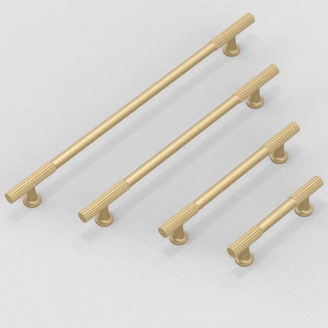 Alt view image 12 of 12 - 10 Pack Brushed Gold Cabinet Pulls 5 Inch(128mm) Kitchen Cabinet Handles Cabinet Hardware for Drawer Pulls