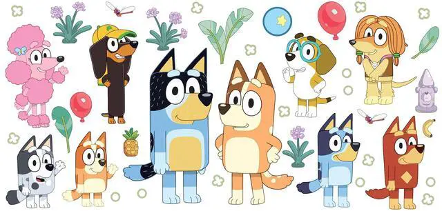 Alt view image 7 of 12 - Bluey Family and Friends Peel and Stick Wall Decals, RMK5457SCS