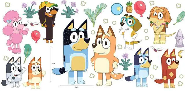 Alt view image 12 of 12 - Bluey Family and Friends Peel and Stick Wall Decals, RMK5457SCS