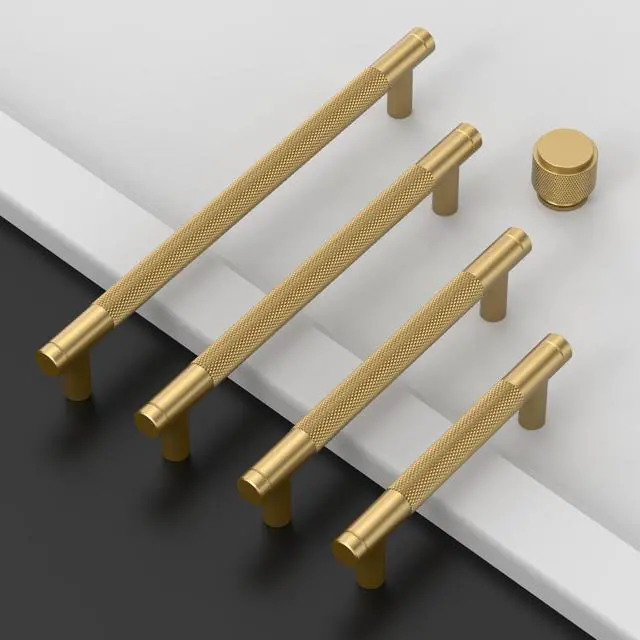Alt view image 13 of 14 - 10 Pack 5 Inch(128mm) Champagne Bronze Cabinet Pulls Knurled Cabinet Handles Cupboard Handles Kitchen Cabinet Hardware for Cupboard Drawer Pulls