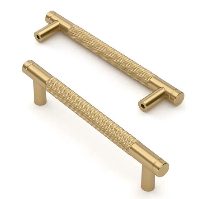 Alt view image 8 of 14 - 10 Pack 5 Inch(128mm) Champagne Bronze Cabinet Pulls Knurled Cabinet Handles Cupboard Handles Kitchen Cabinet Hardware for Cupboard Drawer Pulls