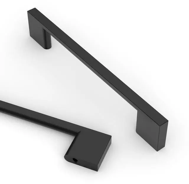 Alt view image 7 of 12 - 10 Pack 5 Inch(128mm) Matte Black Kitchen Cabinet Handles, Cabinet Pulls Kitchen Cabinet Hardware for Cupboard Drawer Pulls