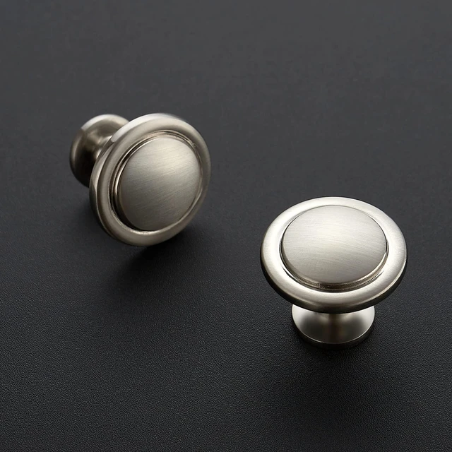 Alt view image 9 of 14 - Brushed Nickel Cabinet Knobs Zinc Drawer Knobs, 1-1/4 Inch, 30 Pack | Round Knob Shape, Smooth Pull Grip, Kitchen Cabinet Update, For Dressers, Drawers, Cabinet Doors, Furniture Hardware Projects