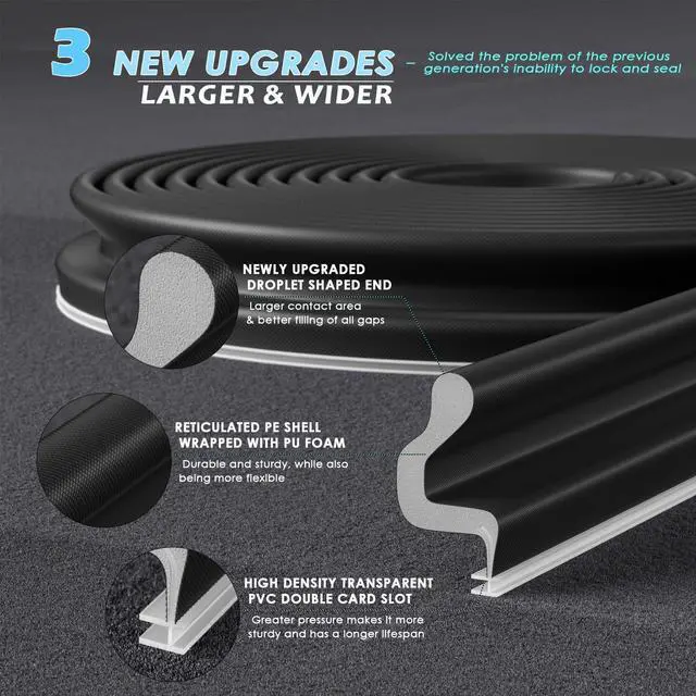 Alt view image 9 of 12 - Kerf Weather Stripping Door Seal Soundproof Insulation for Large Gap