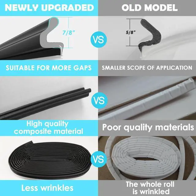 Alt view image 11 of 12 - Kerf Weather Stripping Door Seal Soundproof Insulation for Large Gap