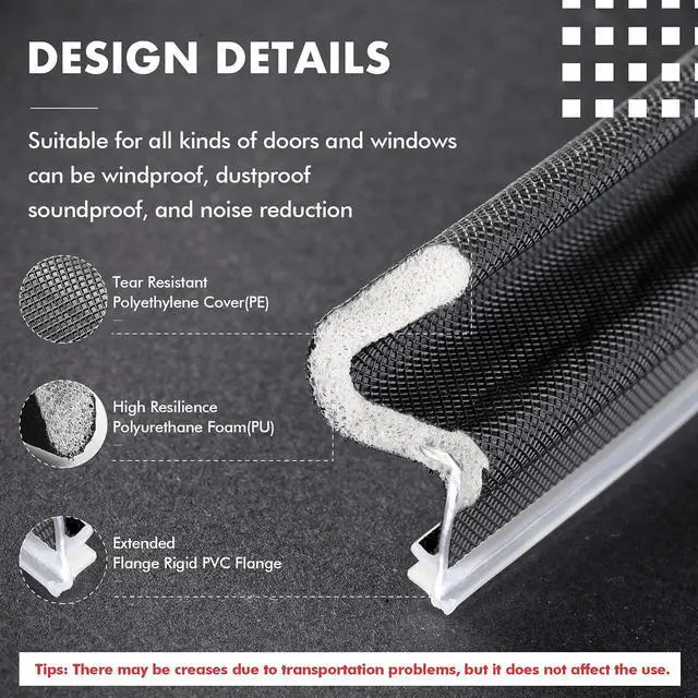 Alt view image 10 of 14 - Weather Stripping Door Seal Exterior Weather Strip for Window V-Shaped Foam Kerf Garage Door Gap Blocker Soundproof Home Improvement Easy to Install(40 Feet,Black)