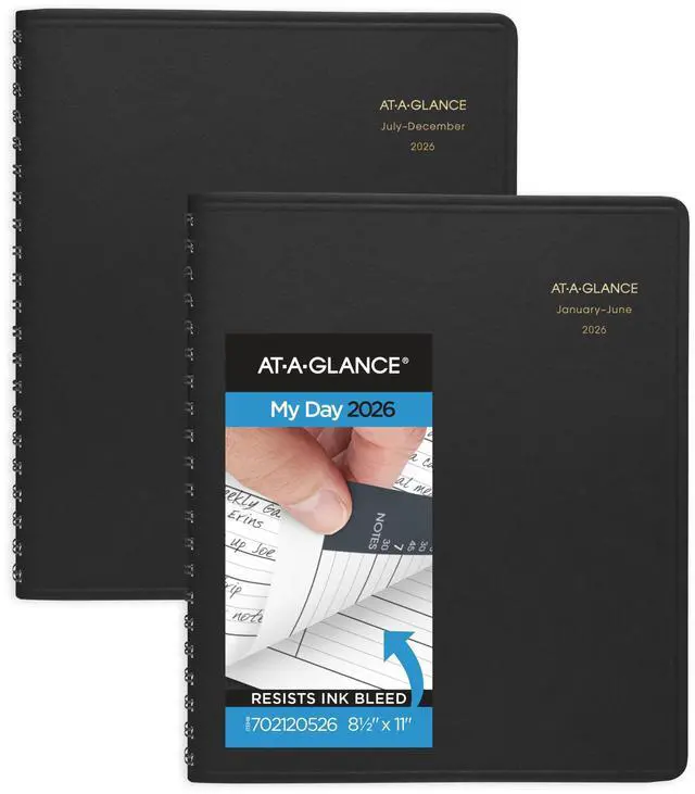 Alt view image 8 of 14 - 2026 Appointment Book Planner, Daily, 8-1/2" x 11", Large, Eight Person Group, Two-Volume Set, Black (702120526)