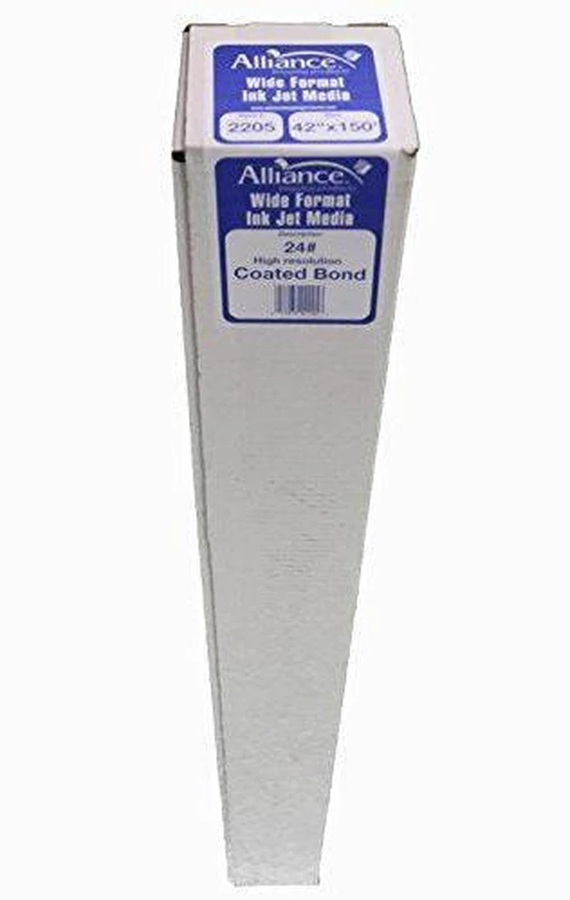 Alt view image 8 of 10 - Wide Format Paper 42" x 150' High Resolution Ink Jet Media Coated Bond Rolls 96 Bright with 2" core For Aqueous and Latex Printers. 1 Roll per Carton 24 LB