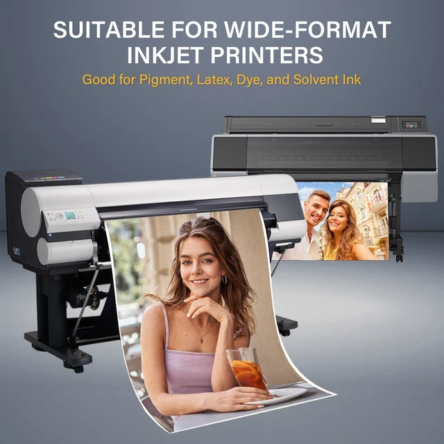 Alt view image 11 of 14 - 1 x Premium RC Satin Photo Paper Roll 24 inch x 100 ft Wide Format Inkjet Print (New Upgrade, Resin-Coated Layer in The Back, More Durable More Waterproof, No Easy to Get Wrinkle) Quick Dry