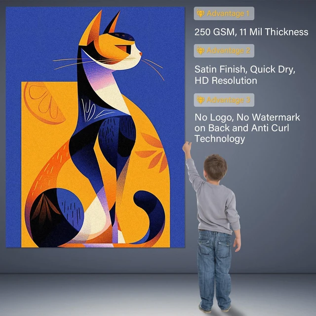 Alt view image 12 of 14 - 1 x Premium RC Satin Photo Paper Roll 24 inch x 100 ft Wide Format Inkjet Print (New Upgrade, Resin-Coated Layer in The Back, More Durable More Waterproof, No Easy to Get Wrinkle) Quick Dry