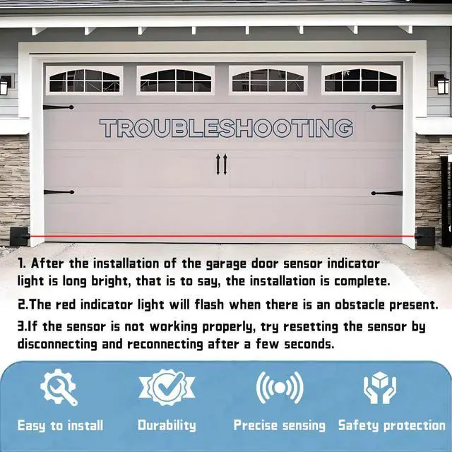 Alt view image 14 of 14 - Garage Door Sensors OEM Replacement for Genie/Overhead Garage Door sensors, GSTB-R STB-BL Garage Sensor for Genie Garage Door Openers Manufactured After 1993.(Receiving&Sending)