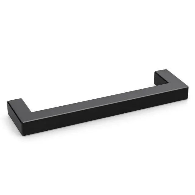 Alt view image 8 of 14 - 10 Pack 5 Inch Matte Black Cabinet Handles Kitchen Drawer Pulls | Stainless Steel,Square Bar Modern Hardware,Cabinet Pulls,Smooth Touch,for Bathroom Cupboard Dresser,2 Screws,Easy Install