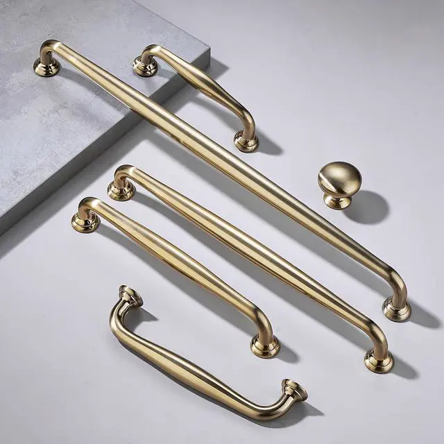 Alt view image 12 of 12 - 10 Pack Cabinet Handles-5"/128mm Screw Spacing Champagne Bronze Furniture Hardware Handles for Kitchen Cabinets Bedroom Dresser Wardrobe Cabinet Pulls