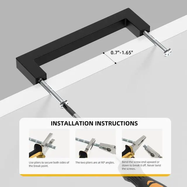 Alt view image 11 of 14 - 10 Pack 5 Inch Matte Black Cabinet Handles Kitchen Drawer Pulls | Stainless Steel,Square Bar Modern Hardware,Cabinet Pulls,Smooth Touch,for Bathroom Cupboard Dresser,2 Screws,Easy Install