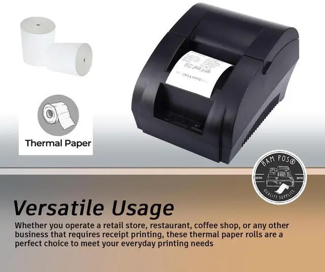 Alt view image 10 of 14 - 3 1/8" x 190' Thermal Receipt Paper Rolls For Most POS Systems and Receipt Printers, Compatible With Clover Station, Square Station, Toast Station, TM-T88, TSP Series (30 Rolls)