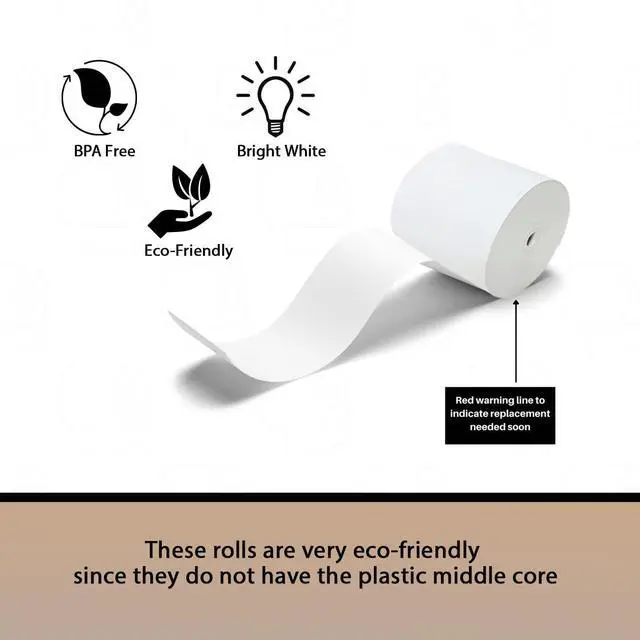 Alt view image 13 of 14 - 3 1/8" x 190' Thermal Receipt Paper Rolls For Most POS Systems and Receipt Printers, Compatible With Clover Station, Square Station, Toast Station, TM-T88, TSP Series (30 Rolls)