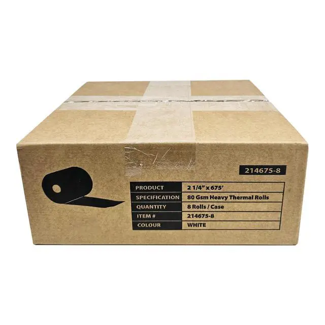 Alt view image 9 of 12 - (8 Rolls) 2 1/4" x 675' Heavy Weight ATM Paper Rolls, 8 Rolls/Case, 80 GSM BPA Free ATM Machines Thermal Paper Rolls G2500 GT3000 Tranax MB 1700 1705 GenMega Tranax