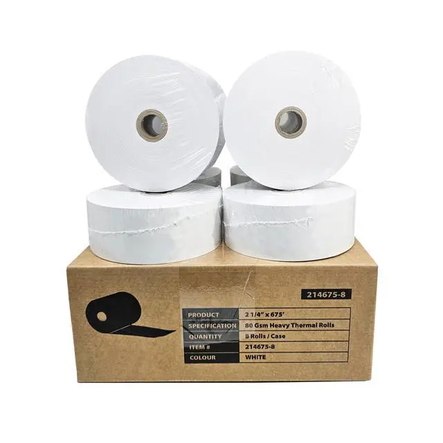 Alt view image 8 of 12 - (8 Rolls) 2 1/4" x 675' Heavy Weight ATM Paper Rolls, 8 Rolls/Case, 80 GSM BPA Free ATM Machines Thermal Paper Rolls G2500 GT3000 Tranax MB 1700 1705 GenMega Tranax