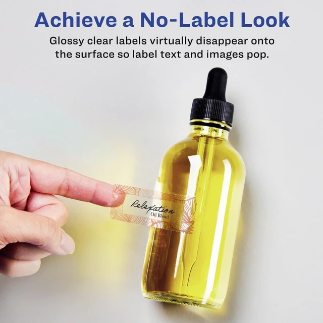 Alt view image 7 of 10 - ® Glossy Clear Rectangle Labels, Sure Feed® Technology, 0.5" x 1.75", 4,000 Glossy Clear Labels, Laser/Inkjet Printable