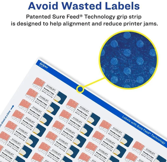 Alt view image 9 of 10 - ® Glossy Clear Rectangle Labels, Sure Feed® Technology, 0.5" x 1.75", 4,000 Glossy Clear Labels, Laser/Inkjet Printable