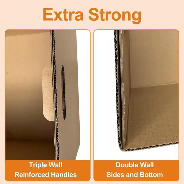 Alt view image 11 of 12 - Kitchen Moving Boxes with Wine Dish Glass Packaging Divider Kits and Cushion Wraps, 4 Pack 17x12x12'', Reinforced Handles, Tape-Free (CK171212)