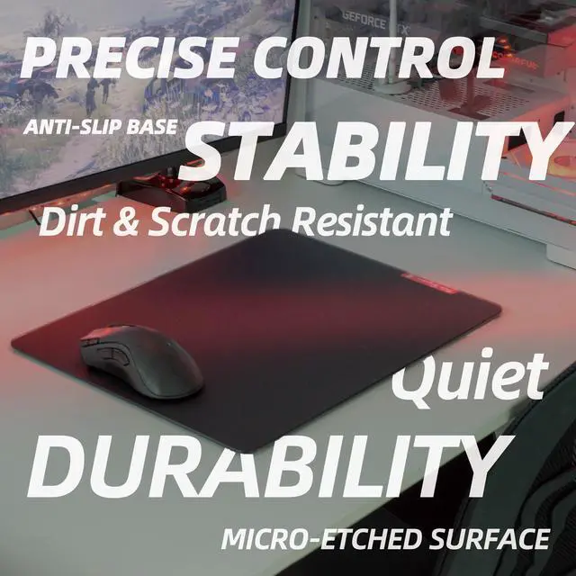 Alt view image 14 of 14 - Glass Gaming Mouse Pad, 500 x 400 mm, Black | Large tempered glass; controlled glide, anti-slip base, rounded edges and kit included