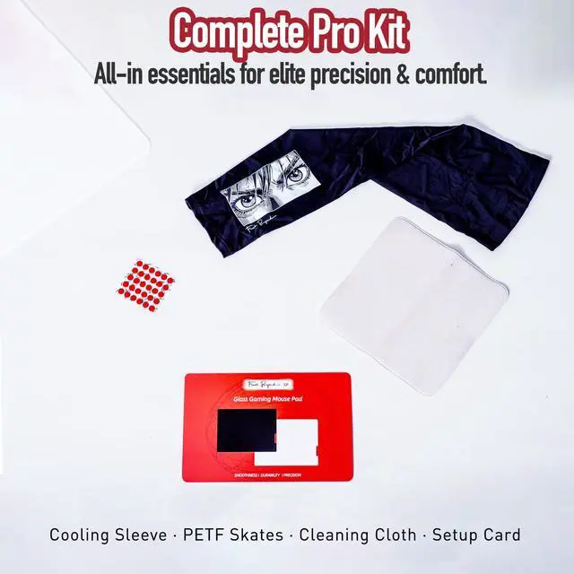 Alt view image 14 of 14 - Glass Gaming Mouse Pad, 500 x 400 mm, White | Large tempered glass; controlled glide, anti-slip base, rounded edges and kit included