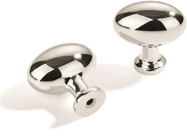Alt view image 6 of 10 - 10 Pack Polished Nickel Oval Cabinet Knobs: Modern Drawer Knobs, Kitchen Cabinet Hardware, Zinc Knobs for Dresser Drawers