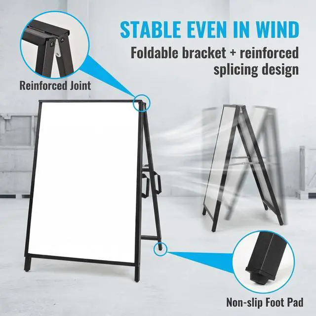 Alt view image 12 of 14 - A Frame Sidewalk Sign 24x36 inches Sandwich Board Signs Outdoor Heavy Duty Double-Sided,including 2 Corrugated Boards 2 Anti-Glare for Business Indoor Outdoor (1 PACK)