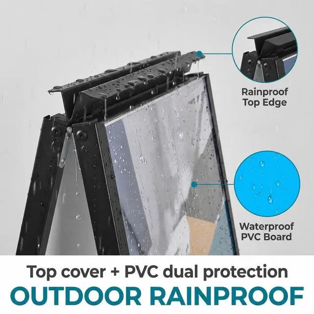 Alt view image 11 of 14 - A Frame Sidewalk Sign 24x36 inches Sandwich Board Signs Outdoor Heavy Duty Double-Sided,including 2 Corrugated Boards 2 Anti-Glare for Business Indoor Outdoor (1 PACK)