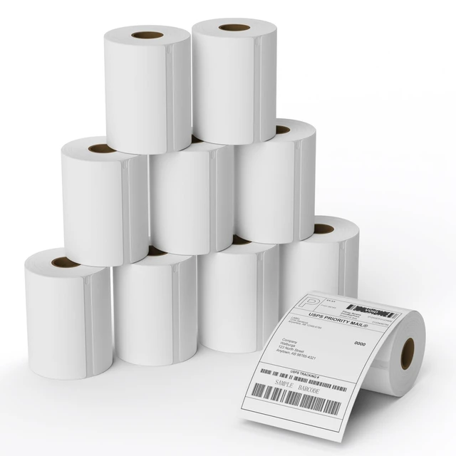 Alt view image 8 of 14 - 4"x6" (10 Rolls) Direct Thermal Shipping Labels Compatible with 4XL Label Writer 1744907, 1755120, Perforated Postage Label Paper for Thermal Printer, 220 Labels/Roll