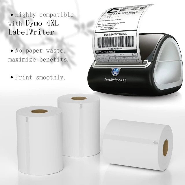 Alt view image 10 of 14 - 4"x6" (10 Rolls) Direct Thermal Shipping Labels Compatible with 4XL Label Writer 1744907, 1755120, Perforated Postage Label Paper for Thermal Printer, 220 Labels/Roll