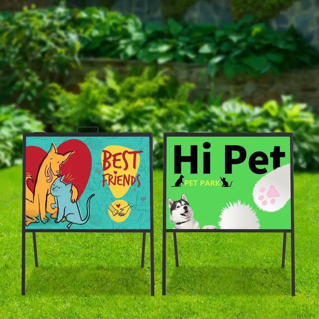 Alt view image 11 of 14 - 2 Pack Heavy Duty Sign Holder, 18x24 Inch Folding A-Frame Stands, Weatherproof Sidewalk Poster Stand for Outdoor Store Business Advertising Events Poster Display